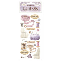 Siirtokuva 10x21 cm - Stamperia Quiet Days Rub-On Sewing