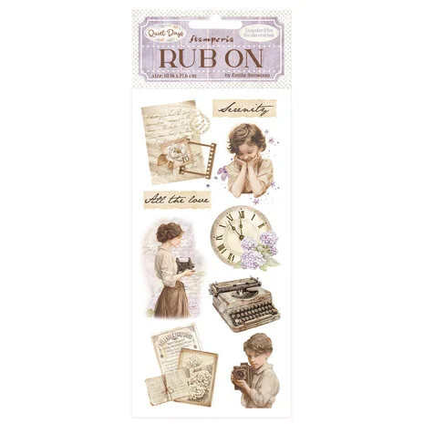Siirtokuva 10x21 cm - Stamperia Quiet Days Rub-On Vintage Treasures