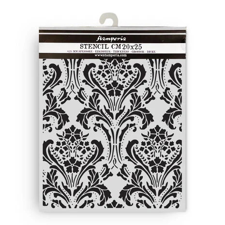 Sabluuna 20x25 cm - Stamperia Quiet Days Thick Stencil Baroque Tapestry