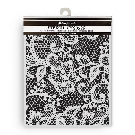 Sabluuna 20x25 cm - Stamperia Quiet Days Thick Stencil Floral Lace