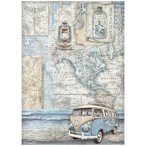 Riisipaperi 21x29 cm - Stamperia Silent Sea Rice Paper Van