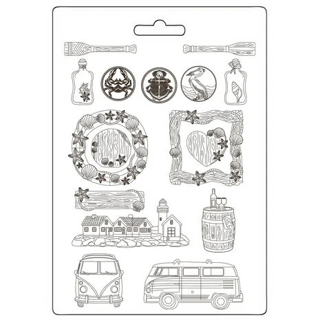 Koristemuotti 21x29 cm - Stamperia Silent Sea Soft Mould