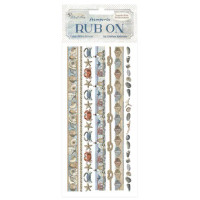 Siirtokuva 10x21 cm - Stamperia Silent Sea Rub-On Stripes