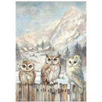 Riisipaperi 21x29 cm - Stamperia The Owl's House Rice Paper 3 Owls