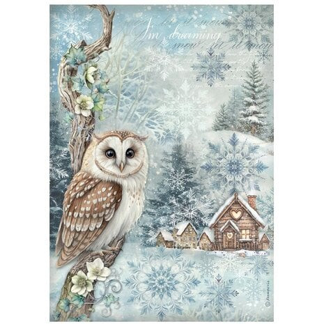 Riisipaperi 21x29 cm - Stamperia The Owl's House Rice Paper Owl