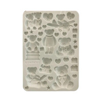Koristemuotti 15x21 cm - Stamperia The Owl's House Silicon Mould Teddy Bears