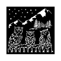 Sabluuna 18x18 cm - Stamperia The Owl's House Thick Stencil Owls
