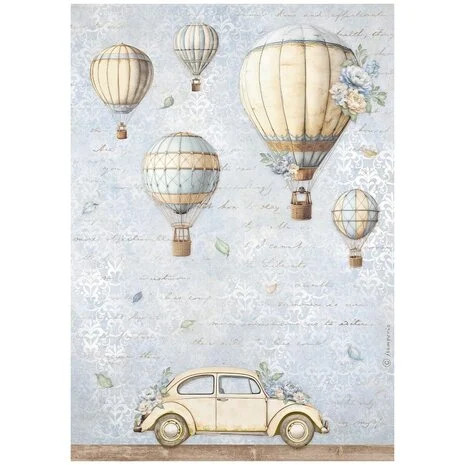Riisipaperi 21x29 cm - Stamperia Timeless Rice Paper Air Balloons