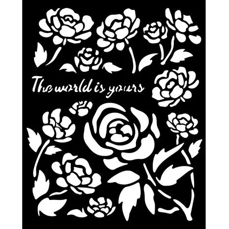 Sabluuna 20x25 cm - Stamperia Timeless Thick Stencil Roses