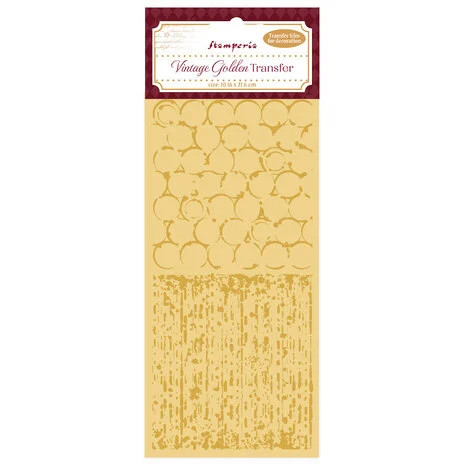 Foliosiirtokuva 10x21 cm - Stamperia Vintage Golden Transfer Backgrounds