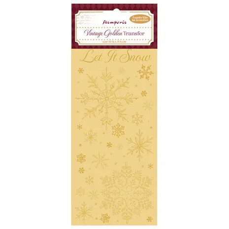 Foliosiirtokuva 10x21 cm - Stamperia Vintage Golden Transfer Let it Snow