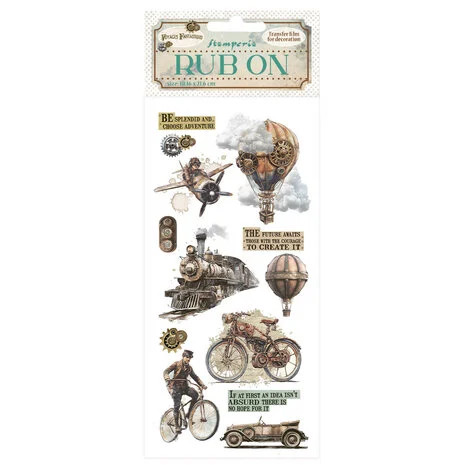 Siirtokuva 10x21 cm - Stamperia Voyages Fantastiques Rub-On The Age of Adventure