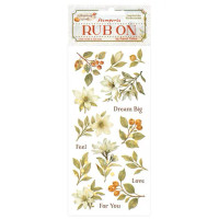 Siirtokuva 10x21 cm - Stamperia Whispering Woods Rub-On Magnolia