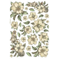 Riisipaperi 21x29 cm - Stamperia White Flowers Rice Paper
