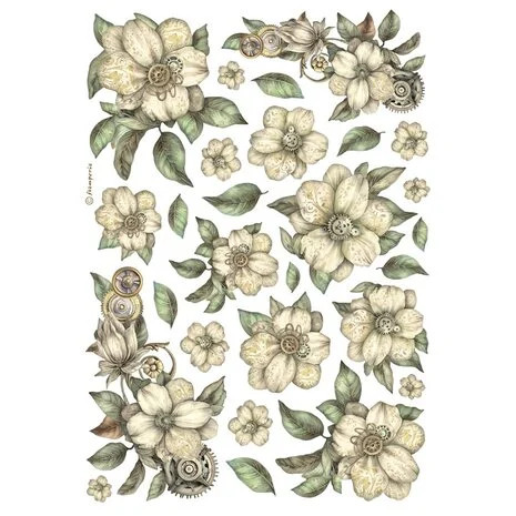 Riisipaperi 21x29 cm - Stamperia White Flowers Rice Paper
