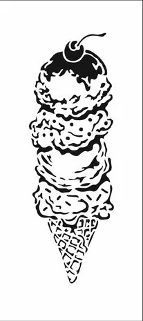 Sabluuna 10x22 cm - The Crafter's Workshop Ice Cream Cone Slimline Stencil