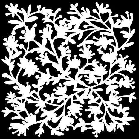 Sabluuna 15x15 cm - The Crafter's Workshop Viney Flowers Stencil