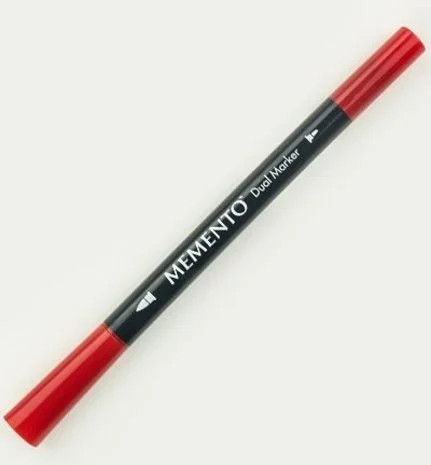 Maalikynä punainen - Tsukineko Memento Ink Marker Dual Tip Lady Bug