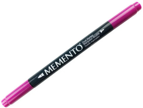 Maalikynä pinkki - Tsukineko Memento Ink Marker Dual Tip Lilac Posies