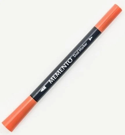 Maalikynä oranssi - Tsukineko Memento Ink Marker Dual Tip Morocco