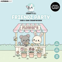 Värityskirja 20x20 cm, Creative Craftlab Friendz Cozy & Cute Coloring Book Friendz Party