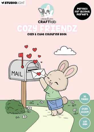 Värityskirja 14x10 cm, Creative Craftlab Friendz Cozy & Cute Coloring Book Cozy Friendz