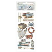 Siirtokuva 10x21 cm - Stamperia Silent Sea Rub-On Boat