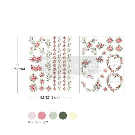 Vesisiirtokuva 27x42 cm - Re-Design with Prima Nostalgic Blooms H2O Transfers 