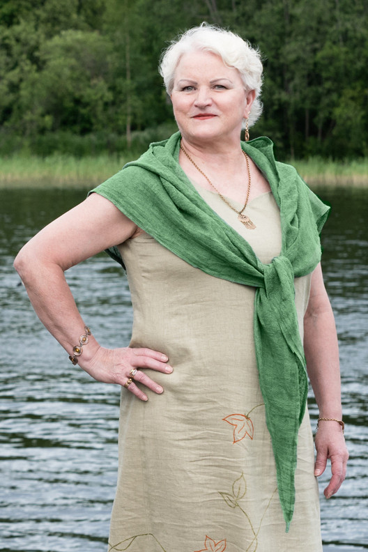 Hupullinen pellavahuivi Alppiruusu