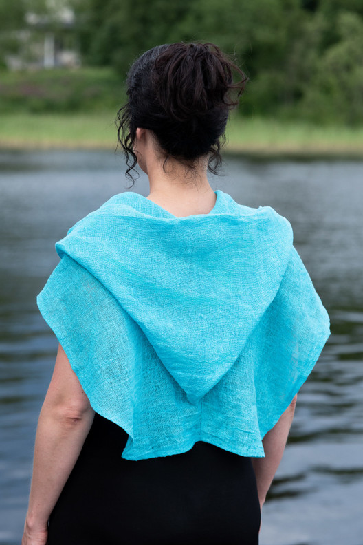 Hupullinen pellavahuivi Alppiruusu