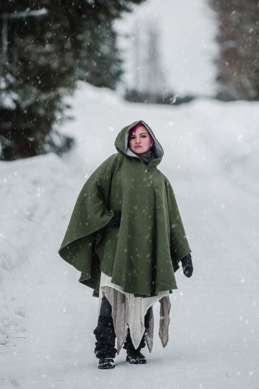 Hupullinen viitta Vilukko, vihreä