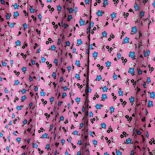 KUDOTTU VISKOOSI CUTE FLOWERS PINK