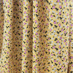 KUDOTTU VISKOOSI CUTE FLOWERS KELTAINEN