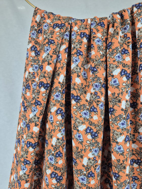 KUDOTTU VISKOOSIKREPPI - FLOWERS ORANSSI