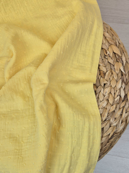 DOUBLE GAUZE DOTTY - KELTAINEN