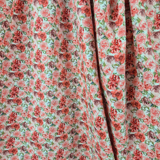 PUUVILLAKANGAS MINI ROSES - PUNAINEN