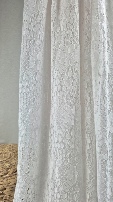 PITSIKANGAS BOHO FLOWERS - VALKOINEN