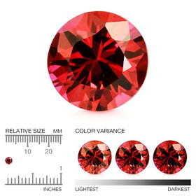 Rubiini briljantti 3,8 mm / 0,2 ct pyöreä