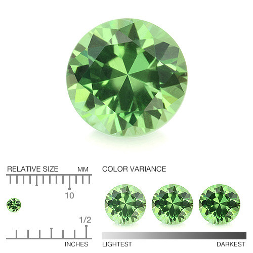 chrome tourmaline 2,8mm, vaalea vihreä