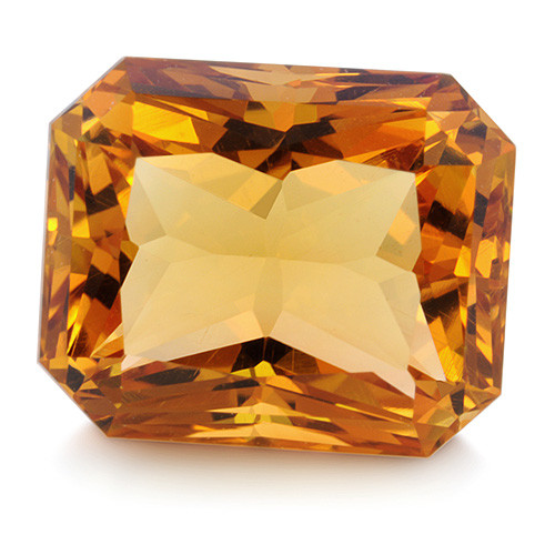 Brasilialainen  Citriini octagon / smaragdi hionta 2,6ct / 9,4mm