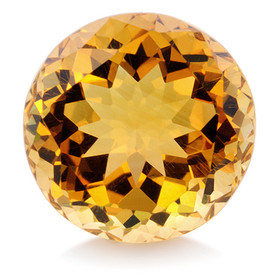 Citriini 8 mm / 2,ct pyöreä kuvallisella aitoustodistuksella