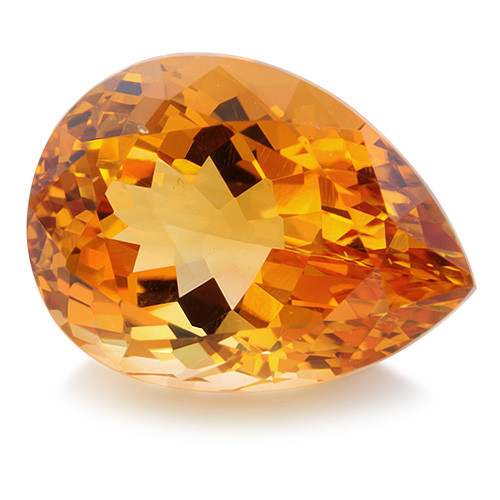 Brasilialainen Citriini 11 x 7 mm / 2,4 ct pisara kuvallisella aitoustodistuksella