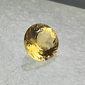 kulta berylli, Heliodor 10 mm / 3,3 ct pyöreä kuvallisella aitoustodistuksella