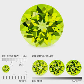 Peridot 8 mm / 2,1 ct round brilliant
