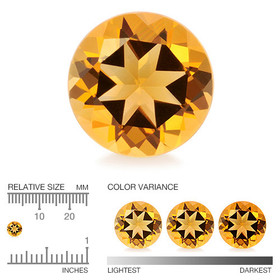 Brasilialainen citriini 5 mm / 0,4 ct pyöreä