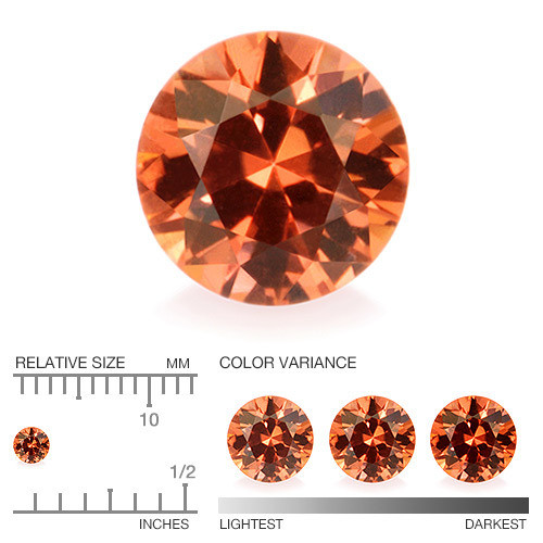punaisen oranssi  Malaia  granaatti 3mm VVS