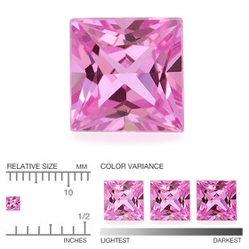 Pinkki safiiri 2,6 mm / 0,12 ct princess hionta