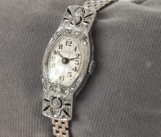 BUCHERER unique diamond / 14c / 18c white golden coctail watch