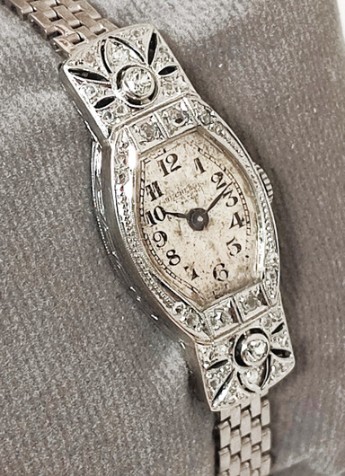 BUCHERER unique diamond / 14c / 18c white golden coctail watch