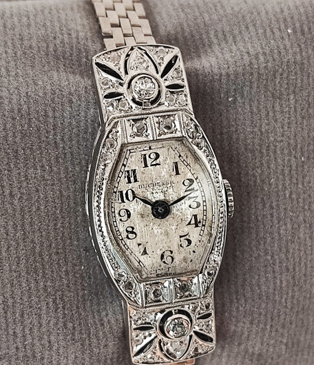 BUCHERER unique diamond / 14c / 18c white golden coctail watch